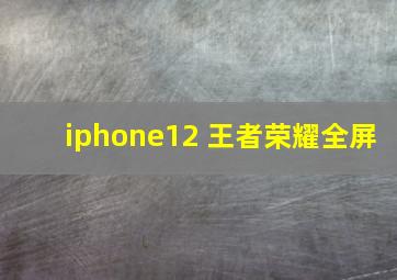 iphone12 王者荣耀全屏